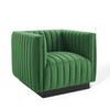 Modway Conjure Channel Tufted Performance Velvet Accent Armchair EEI-3884-EME Emerald