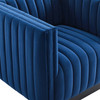 Modway Conjure Channel Tufted Performance Velvet Accent Armchair EEI-3884-NAV Navy