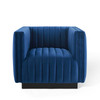 Modway Conjure Channel Tufted Performance Velvet Accent Armchair EEI-3884-NAV Navy