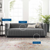 Modway Conjure Channel Tufted Velvet Sofa EEI-3885-GRY Gray