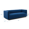 Modway Conjure Channel Tufted Velvet Sofa EEI-3885-NAV Navy