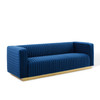 Modway Charisma Channel Tufted Performance Velvet Living Room Sofa EEI-3886-NAV Navy