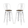 Modway Promenade Bar Stool Metal Set of 2 EEI-3899-WHI White