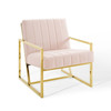 Modway Inspire Channel Tufted Performance Velvet Armchair EEI-3914-PNK Pink