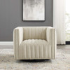 Modway Conjure Tufted Swivel Upholstered Armchair EEI-3926-BEI Beige