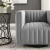 Modway Conjure Tufted Swivel Upholstered Armchair EEI-3926-LGR Light Gray