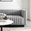 Modway Conjure Tufted Upholstered Fabric Sofa EEI-3928-LGR Light Gray