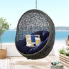 Modway Hide Outdoor Patio Sunbrella® Swing Chair With Stand EEI-3929-GRY-NAV Gray Navy