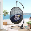 Modway Hide Outdoor Patio Sunbrella® Swing Chair With Stand EEI-3929-GRY-NAV Gray Navy