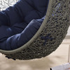 Modway Hide Outdoor Patio Sunbrella® Swing Chair With Stand EEI-3929-GRY-NAV Gray Navy