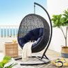 Modway Encase Sunbrella® Swing Outdoor Patio Lounge Chair EEI-3943-BLK-NAV Black Navy