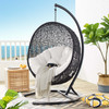 Modway Encase Sunbrella® Swing Outdoor Patio Lounge Chair EEI-3943-BLK-WHI Black White