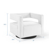Modway Booth Performance Velvet Swivel Armchair EEI-3948-WHI White