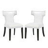 Modway Curve Dining Chair Vinyl Set of 2 EEI-3949-WHI White