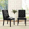 Modway Baronet Dining Chair Vinyl Set of 2 EEI-3950-BLK Black