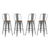 Modway Promenade Bar Stool Metal Set of 4 EEI-3951-GME Gunmetal