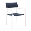 Modway Raleigh Outdoor Patio Aluminum Armchair Set of 2 EEI-3962-WHI-NAV White Navy