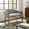 Modway Crown Vintage French Upholstered Settee Loveseat EEI-4003-LGR Light Gray