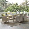 Modway Conduit 7 Piece Outdoor Patio Wicker Rattan Dining Set EEI-4015-LGR-PER-SET Light Gray Peridot