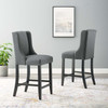 Modway Baron Counter Stool Upholstered Fabric Set of 2 EEI-4016-GRY Gray