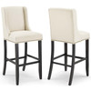 Modway Baron Bar Stool Upholstered Fabric Set of 2 EEI-4018-BEI Beige