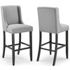 Modway Baron Bar Stool Upholstered Fabric Set of 2 EEI-4018-LGR Light Gray