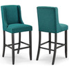 Modway Baron Bar Stool Upholstered Fabric Set of 2 EEI-4018-TEA Teal