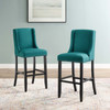 Modway Baron Bar Stool Upholstered Fabric Set of 2 EEI-4018-TEA Teal