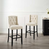 Modway Baronet Bar Stool Upholstered Fabric Set of 2 EEI-4022-GRY Beige