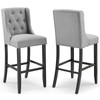 Modway Baronet Bar Stool Upholstered Fabric Set of 2 EEI-4022-LGR Gray