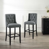 Modway Baronet Bar Stool Upholstered Fabric Set of 2 EEI-4022-LGR Gray