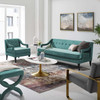 Modway Concur Living Room Set Performance Velvet Set of 3 EEI-4025-GRN-SET Teal