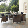 Modway Conduit 7 Piece Outdoor Patio Wicker Rattan Dining Set EEI-4032-BRN-ORA-SET Brown Navy