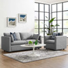 Modway Activate Upholstered Fabric Sofa and Armchair Set EEI-4045-LGR-SET Light Gray