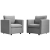 Modway Activate Upholstered Fabric Armchair Set of 2 EEI-4078-LGR Light Gray