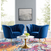 Modway Opportunity Performance Velvet Armchair Set of 2 EEI-4088-NAV Navy