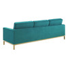 Modway Loft Gold Stainless Steel Leg Performance Velvet Sofa and Armchair Set EEI-4097-GLD-TEA-SET Gold Teal