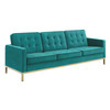 Modway Loft Gold Stainless Steel Leg Performance Velvet Sofa and Armchair Set EEI-4097-GLD-TEA-SET Gold Teal