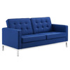 Modway Loft Tufted Upholstered Faux Leather Loveseat and Armchair Set EEI-4102-SLV-NAV-SET Silver Navy