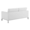 Modway Loft Tufted Upholstered Faux Leather Loveseat and Armchair Set EEI-4102-SLV-WHI-SET Silver White