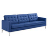 Modway Loft Tufted Upholstered Faux Leather Sofa and Loveseat Set EEI-4106-SLV-GRY-SET Silver Navy