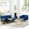 Modway Valiant Vertical Channel Tufted Performance Velvet Sofa and Armchair Set EEI-4140-NAV-SET Navy