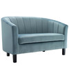 Modway Prospect Channel Tufted Performance Velvet Loveseat and Armchair Set EEI-4146-LBU-SET Light Blue