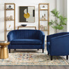 Modway Prospect Channel Tufted Performance Velvet Loveseat and Armchair Set EEI-4146-NAV-SET Navy