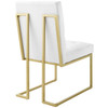 Modway Privy Gold Stainless Steel Upholstered Fabric Dining Accent Chair Set of 2 EEI-4151-GLD-WHI Gold White