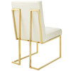Modway Privy Gold Stainless Steel Performance Velvet Dining Chair Set of 2 EEI-4152-GLD-IVO Gold Ivory