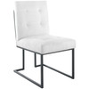 Modway Privy Black Stainless Steel Upholstered Fabric Dining Chair Set of 2 EEI-4153-BLK-WHI Black White