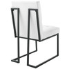Modway Privy Black Stainless Steel Upholstered Fabric Dining Chair Set of 2 EEI-4153-BLK-WHI Black White