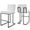 Modway Privy Black Stainless Steel Upholstered Fabric Bar Stool Set of 2 EEI-4159-BLK-WHI Black White