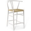 Modway Amish Wood Counter Stool Set of 2 EEI-4165-WHI White